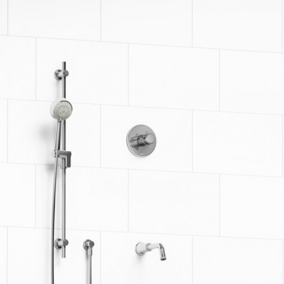 Riobel Momenti KIT1244MMRD 1/2 inch 2-way Type T/P coaxial system with spout and hand shower rail