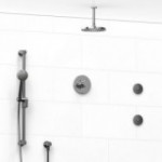 Riobel Riu KIT3545RUTM Type TP thermostaticpressure balance 0.5 coaxial 3-way system with hand shower rail shower head and spout