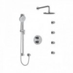 Riobel Riu KIT446RUTM Type TP thermostaticpressure balance double coaxial system with hand shower rail 4 body jets and shower he