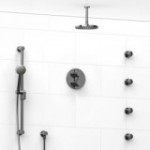 Riobel Riu KIT446RUTM Type TP thermostaticpressure balance double coaxial system with hand shower rail 4 body jets and shower he