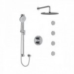 Riobel Riu KIT483RUTM Type TP thermostaticpressure balance 0.75 double coaxial system with hand shower rail 4 body jets and show