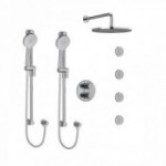 Riobel Riu KIT783RUTM Type TP thermostaticpressure balance 0.75 double coaxial system with 2 hand shower rails 4 body jets and s