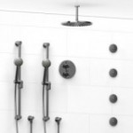 Riobel Riu KIT783RUTM Type TP thermostaticpressure balance 0.75 double coaxial system with 2 hand shower rails 4 body jets and s