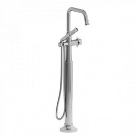 Riobel Momenti MMSQ39 2-way Type T (thermostatic) coaxial floor-mount tub filler with hand shower