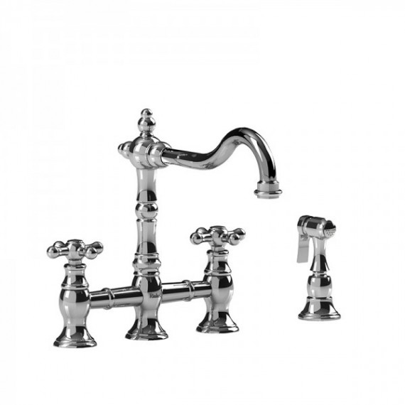 Riobel BR400 Bridge kitchen faucet with spray