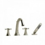 Riobel Edge ED12 4-piece deck-mount tub filler with hand shower