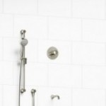 Riobel Edge KIT1244EDTM 1/2 inch 2-way Type T/P coaxial system with spout and hand shower rail