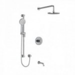 Riobel Edge KIT1345EDTM Type TP thermostaticpressure balance 0.5 coaxial 3-way system with hand shower rail shower head and spou