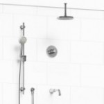 Riobel Momenti KIT1345MMRD Type T/P 1/2 inch coaxial 3-way system with hand shower rail, shower head and spout