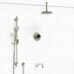 Riobel Momenti KIT1345MMRD Type T/P 1/2 inch coaxial 3-way system with hand shower rail, shower head and spout