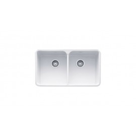 Franke MHK720-31WH Sink - Drop-On Double Fireclay - White