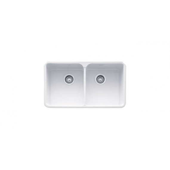 Franke MHK720-31WH Sink - Drop-On Double Fireclay - White