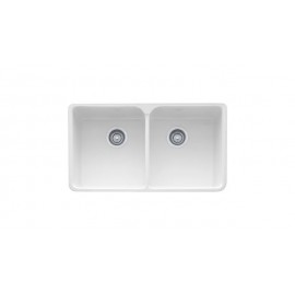 Franke MHK720-35WH Sink - Drop-On Double Fireclay - White