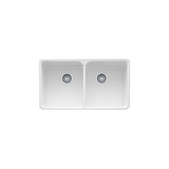 Franke MHK720-35WH Sink - Drop-On Double Fireclay - White