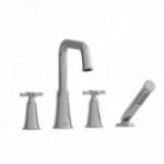 Riobel Momenti MMSQ12 4-piece deck-mount tub filler with hand shower