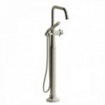 Riobel Momenti MMSQ39 2-way Type T (thermostatic) coaxial floor-mount tub filler with hand shower