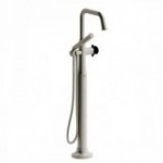 Riobel Momenti MMSQ39 2-way Type T (thermostatic) coaxial floor-mount tub filler with hand shower