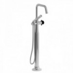 Riobel Momenti MMSQ39 2-way Type T (thermostatic) coaxial floor-mount tub filler with hand shower