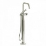 Riobel Momenti TMMSQ39 2-way Type T (thermostatic) coaxial floor-mount tub filler with hand shower