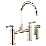 BRIZO LITZE 62543LF ARC SPOUT BRIDGE - KNURLED HANDLE 