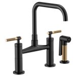 BRIZO LITZE 62553LF SQUARE SPOUT BRIDGE - KNURLED HANDLE 