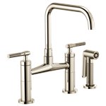 BRIZO LITZE 62553LF SQUARE SPOUT BRIDGE - KNURLED HANDLE 