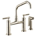 BRIZO LITZE 62563LF ANGLED SPOUT BRIDGE - KNURLED HANDLE 