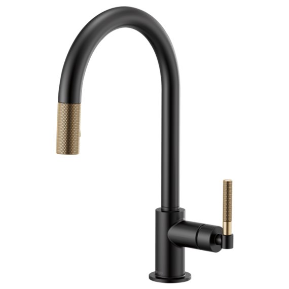 BRIZO LITZE 63043LF ARC SPOUT PULL-DOWN - KNURLED HANDLE 