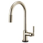 BRIZO LITZE 64043LF ARC SPOUT PULL-DOWN WITH SMARTTOUCH - KNURLED HANDLE 