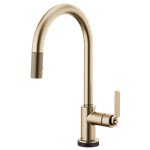 BRIZO LITZE 64044LF ARC SPOUT PULL-DOWN WITH SMARTTOUCH - INDUSTRIAL HANDLE 