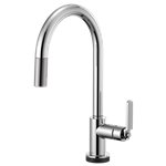 BRIZO LITZE 64044LF ARC SPOUT PULL-DOWN WITH SMARTTOUCH - INDUSTRIAL HANDLE 