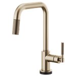 BRIZO LITZE 64053LF SQUARE SPOUT PULL-DOWN WITH SMARTTOUCH - KNURLED HANDLE 