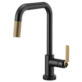 BRIZO LITZE 64054LF SQUARE SPOUT PULL-DOWN WITH SMARTTOUCH, INDUSTRIAL HANDLE 