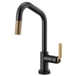 BRIZO LITZE 64064LF ANGLED SPOUT PULL-DOWN WITH SMARTTOUCH - INDUSTRIAL HANDLE 