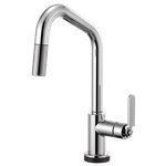 BRIZO LITZE 64064LF ANGLED SPOUT PULL-DOWN WITH SMARTTOUCH - INDUSTRIAL HANDLE 