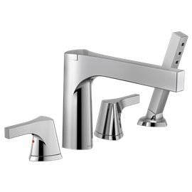 DELTA ZURA T4774 4-HOLE ROMAN TUB WITH HANDSHOWER TRIM 