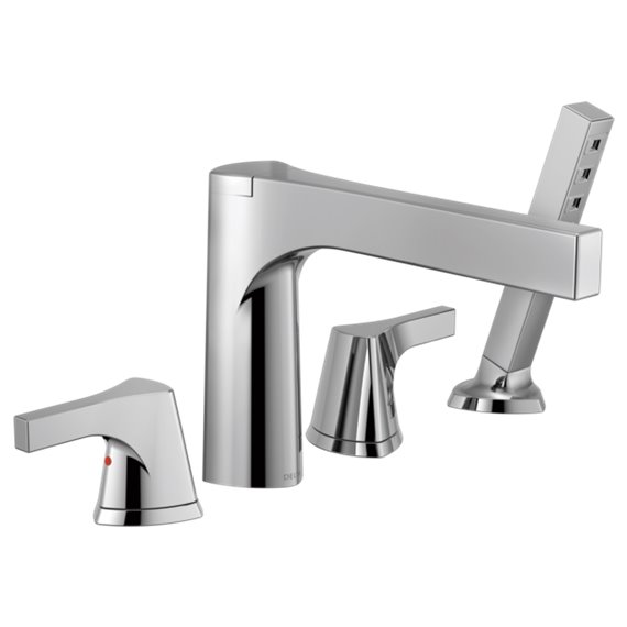 BRIZO ZURA T4774 4-HOLE ROMAN TUB WITH HANDSHOWER TRIM 