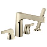 BRIZO ZURA T4774 4-HOLE ROMAN TUB WITH HANDSHOWER TRIM 