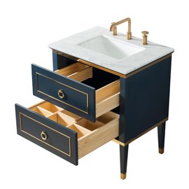 Virta 30 Inch Bluestar Floor Mount Single Sink Vanity