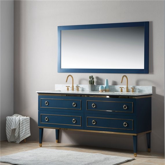 Virta 60 Inch Bluestar Floor Mount Double Sink Vanity