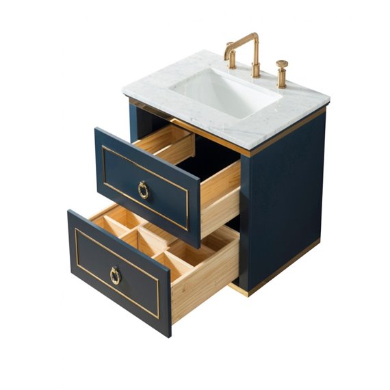 Virta 24 Inch Bluestar Wall Hung Single Sink Vanity