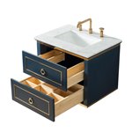 Virta 30 Inch Bluestar Wall Hung Single Sink Vanity