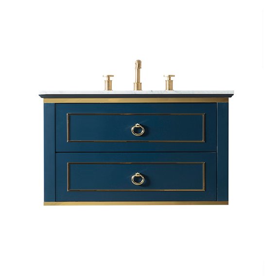 Virta 36 Inch Bluestar Wall Hung Single Sink Vanity