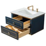 Virta 36 Inch Bluestar Wall Hung Single Sink Vanity