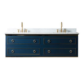 Virta 72 Inch Bluestar Wall Hung Double Sink Vanity