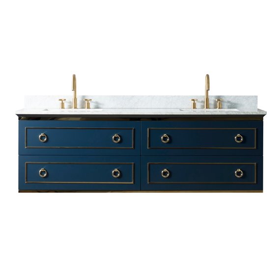 Virta 72 Inch Bluestar Wall Hung Double Sink Vanity