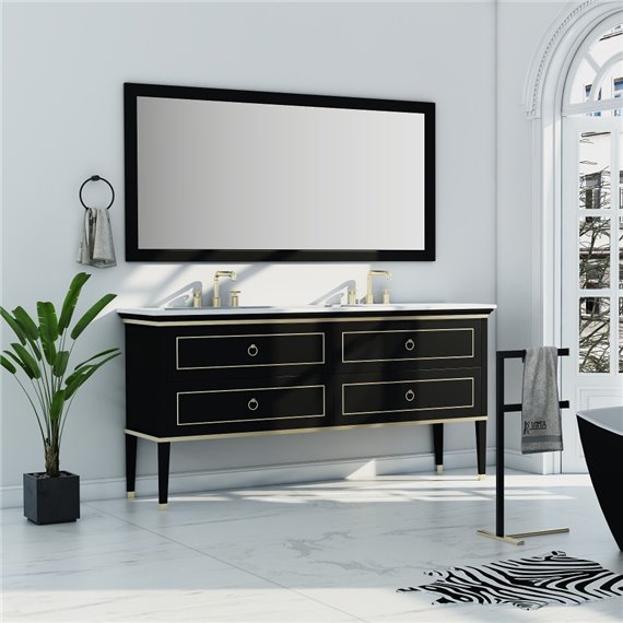 Virta 72 Inch Blackstar Floor Mount Double Sink Vanity