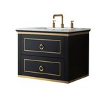 Virta 24 Inch Blackstar Wall Hung Single Sink Vanity