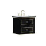 Virta 30 Inch Blackstar Wall Hung Single Sink Vanity