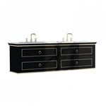 Virta 72 Inch Blackstar Wall Hung Double Sink Vanity